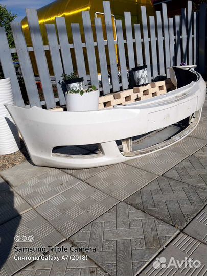 Бампер передний skoda octavia a5 белый