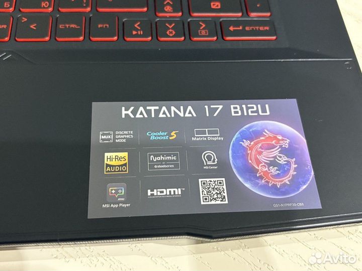 MSI Ноутбук Katana GF76 Игровой ноутбук 17.3