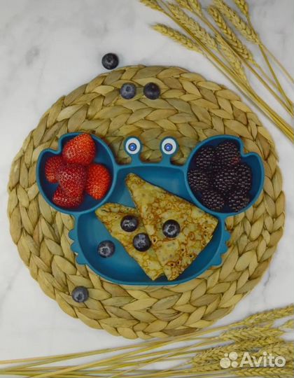 Детская силиконовая тарелка на присоске