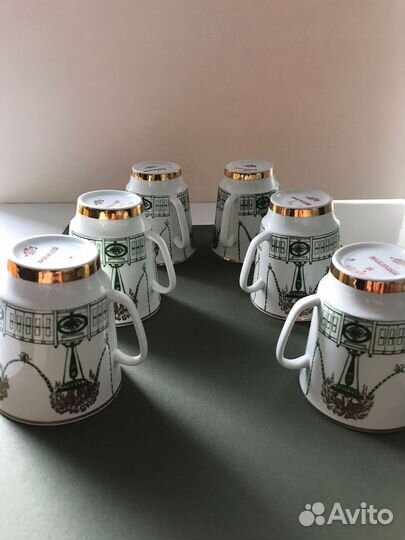 Кофейная пара, костяной фарфор, 6 персон