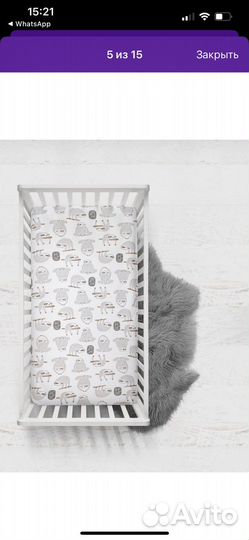 Простынь на резинке 120 60