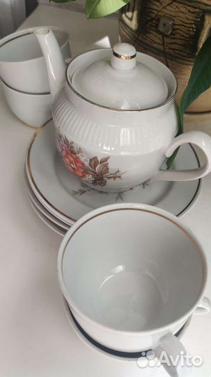 Чайный фарфоровый сервиз СССР новый