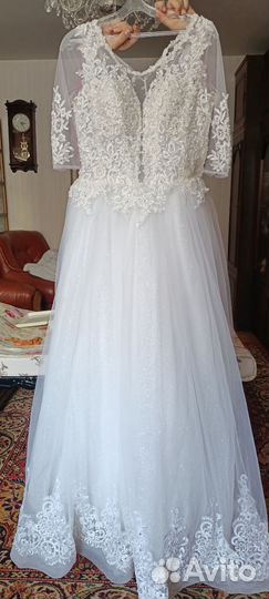 Свадебное платье 46 48 бу
