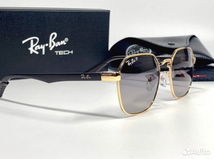 Очки Ray Ban Ferrari золотистые
