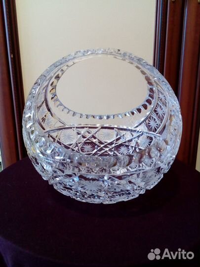 Ваза - шар СССР, 18 см, хрусталь