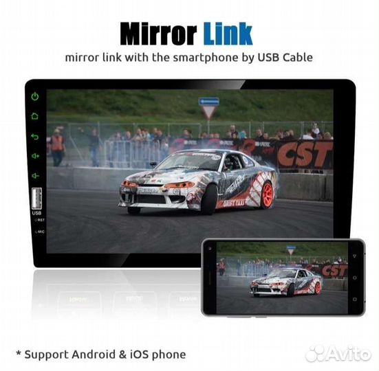 Магнитола 1 Din. С Экраном 9 Дюймов. Bluetooth