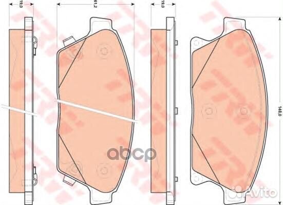 Колодки тормозные дисковые перед GDB1847 TRW