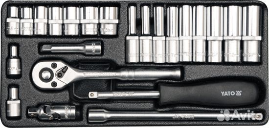 Набор торцевых головок yato 1/4