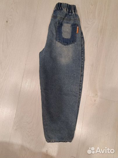 Джинсы на мальчика 140 оверсайз