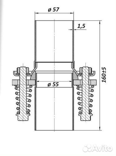 Фланец глушителя 45 50 55 57 60 мм nissan toyota