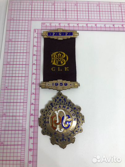 Серебряная масонская медаль, Англия, 1959 год