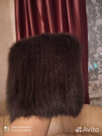 Шапка норковая вязаная женская