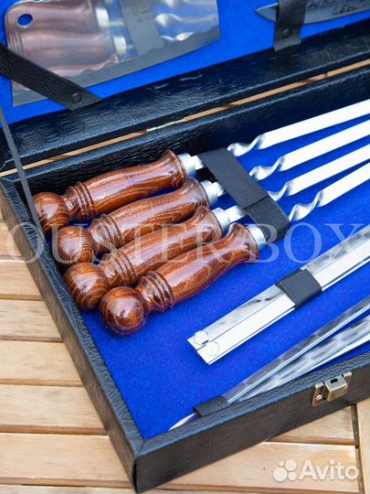 Подарочный набор для шашлыка с шампурами 