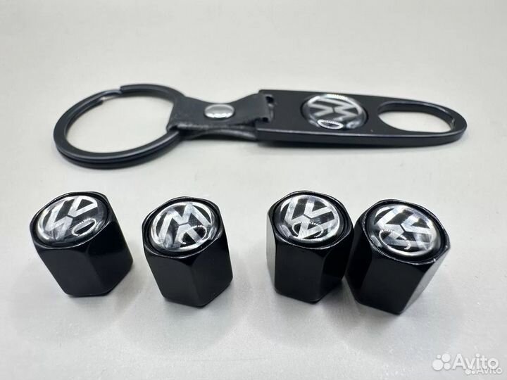 Колпачки на ниппель 4 шт с брелоком Volkswagen