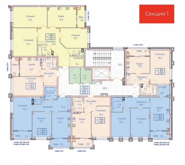 2-к. квартира, 60 м², 4/8 эт.