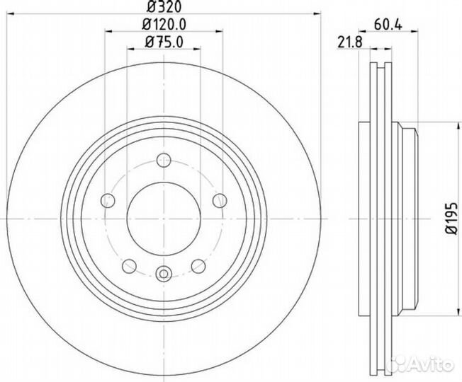 Диск тормозной BMW 3-series E46 задний правый левы