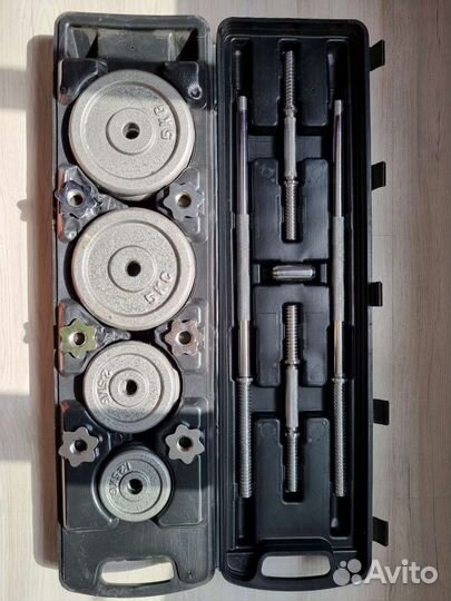 Комплект: наборные гантели и штанга