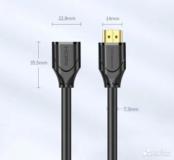 Кабель удлинитель hdmi (M) - hdmi (F) 2.0v 2м