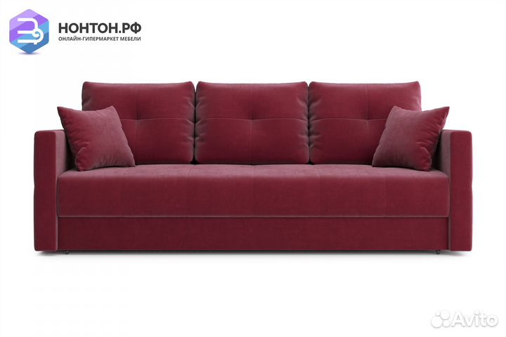 Диван еврокнижка Вита 3-х местный бордовый
