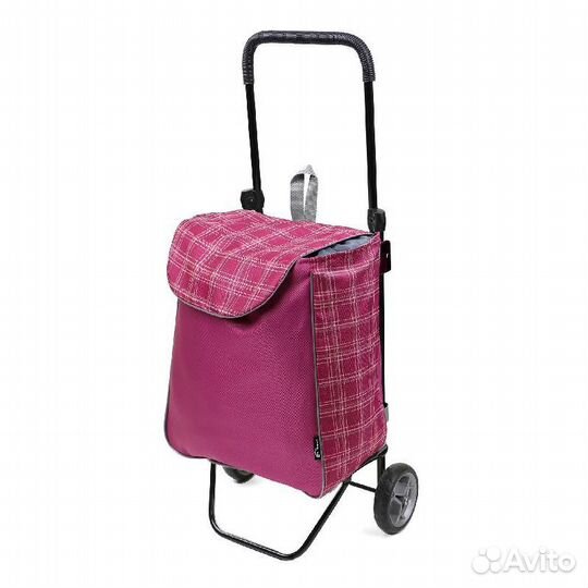 Сумка хозяйственная на колесах вишневый в клетку