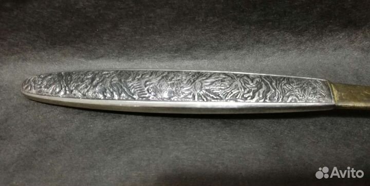 Винтажная салатная ложка, серебро 916