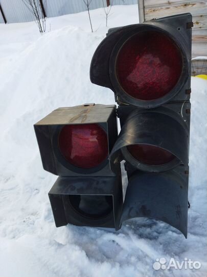 Светофор уличный СССР под декор вместе оба