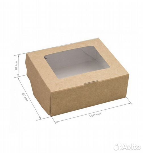 Крафтовые коробки с окошком