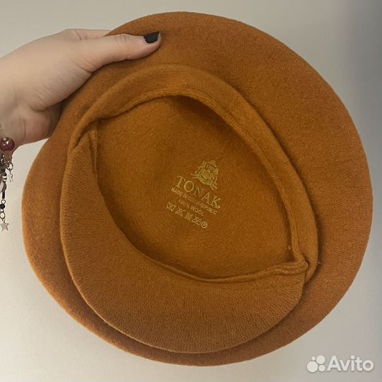 Оранжевый шертяной берет tonak Чехия