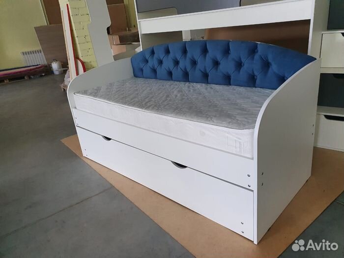 Кровать лдсп велюр детская доп место