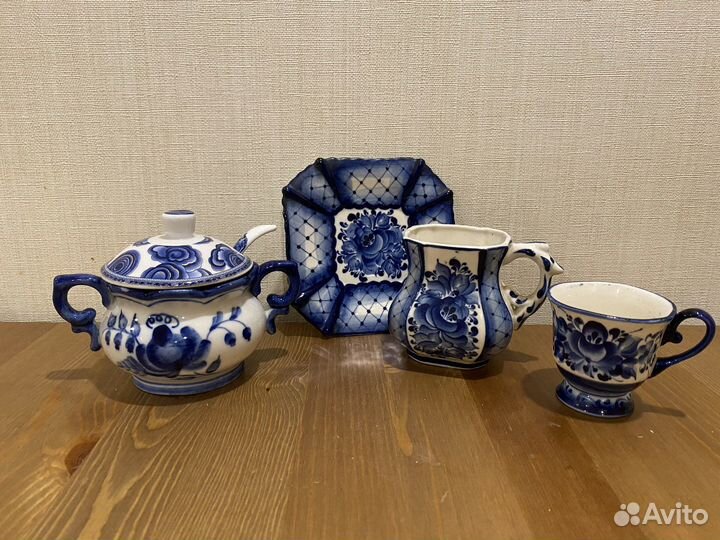 Гжель, винтажная посуда