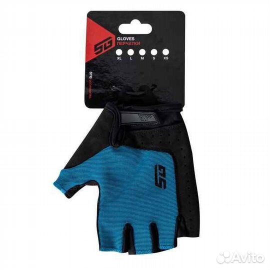 Велоперчатки STG Fit Skin, размер L, синий с черным