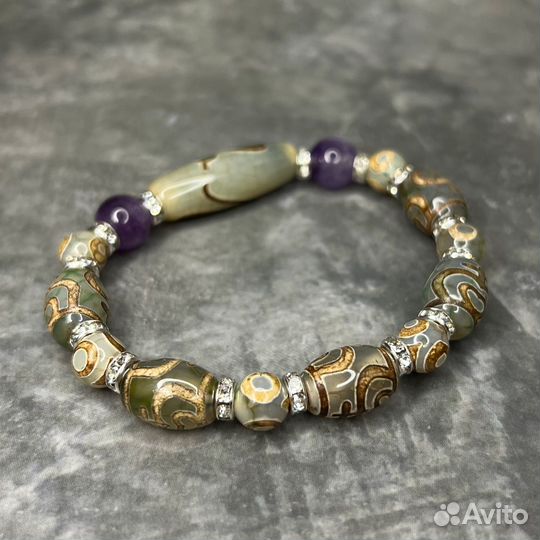 Браслет Дзи Змея, Сосуд изобилия, 3 глаза