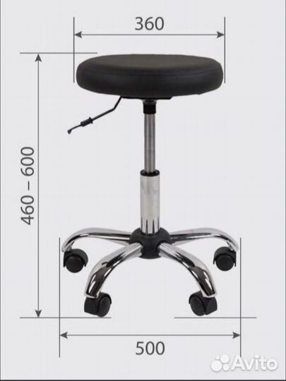 Стул мастера на колесиках без спинки