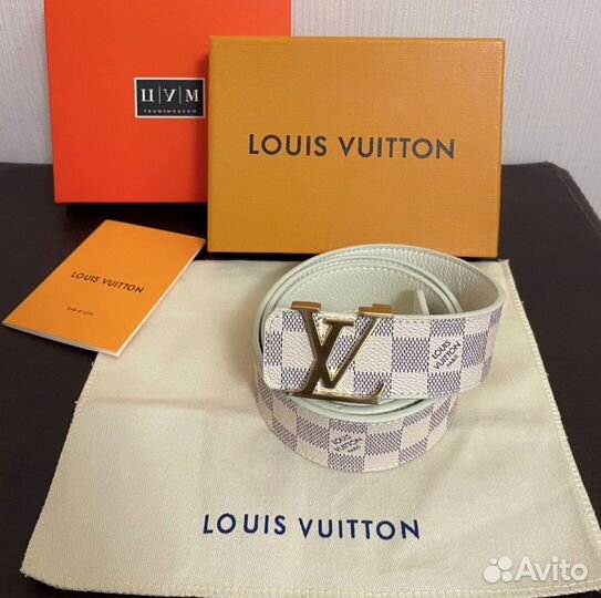 Ремень Louis Vuitton White Damier