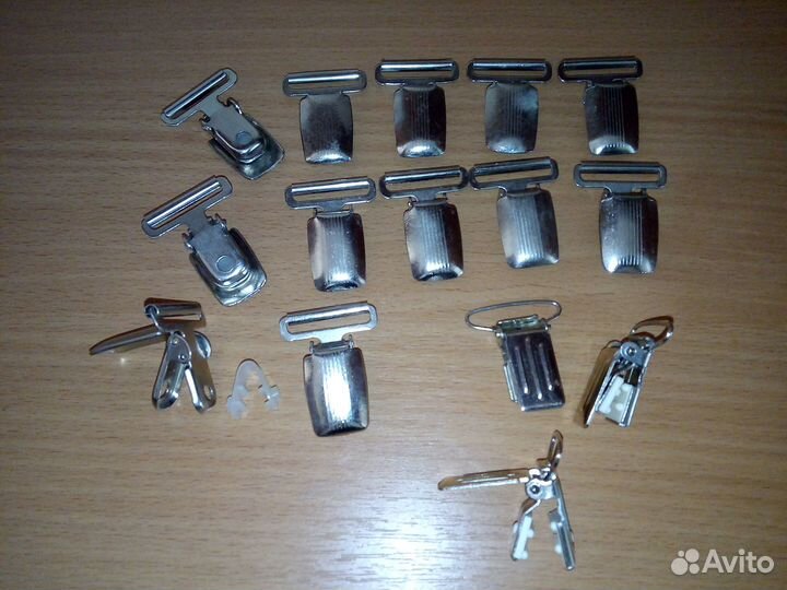 Зажимы-клипсы для подтяжек, пуговицы СССР