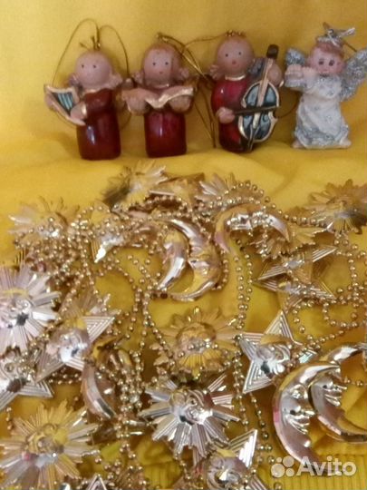 Бусы Дед Мороз Ангелы Свечи Ёлочные Игрушки