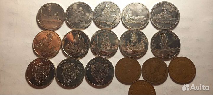 Монеты мира.Корабли,парусники,лодки,самолёты