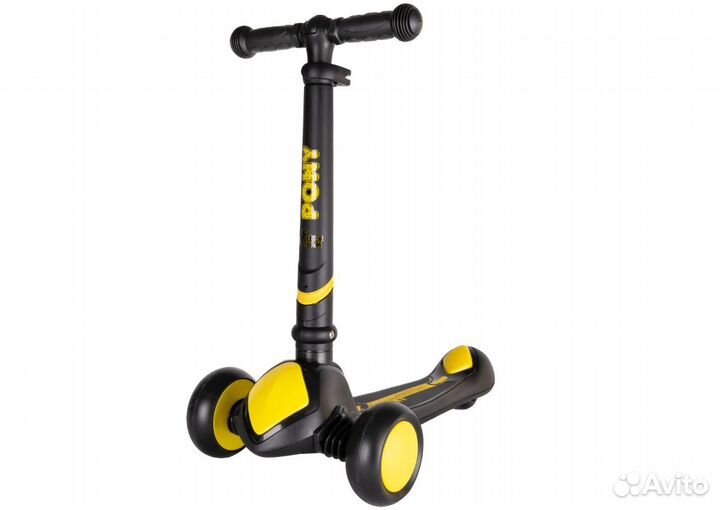 Самокат перед. 2-кол. 120 мм свет, Pony black