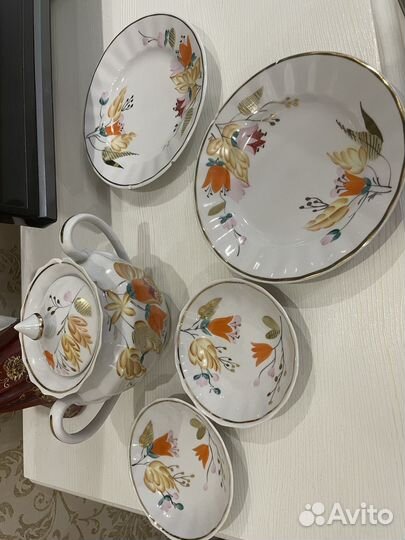 Чайный сервиз СССР Золотая осень Вербилки