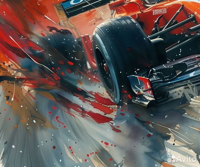 Картина маслом на заказ Формула 1 Премиум холст