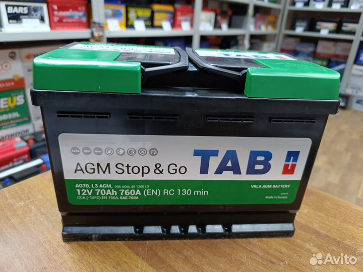 Аккумулятор AGM 70 Ач Tab на Volkswagen Bmw Audi