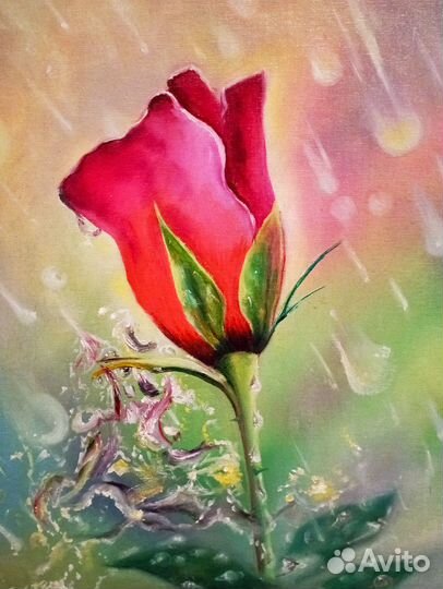 Картина масло Роза