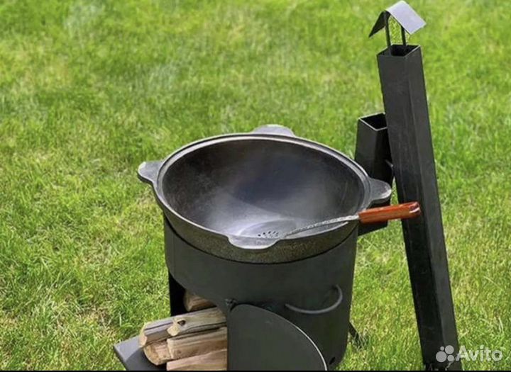 Печь для казана 12л с трубой