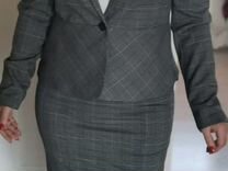 Кост�юм (пиджак, юбка) серый женский 46-48