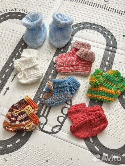 Комплект вязаных пинеток от 0 мес до 1 года
