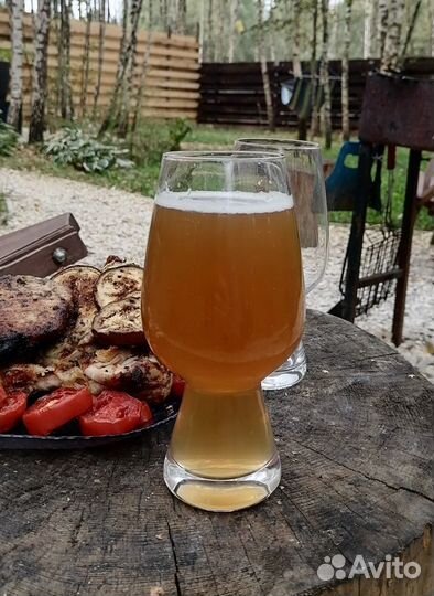 Пивные бокалы с прозрачной ножкой Набор 2 шт