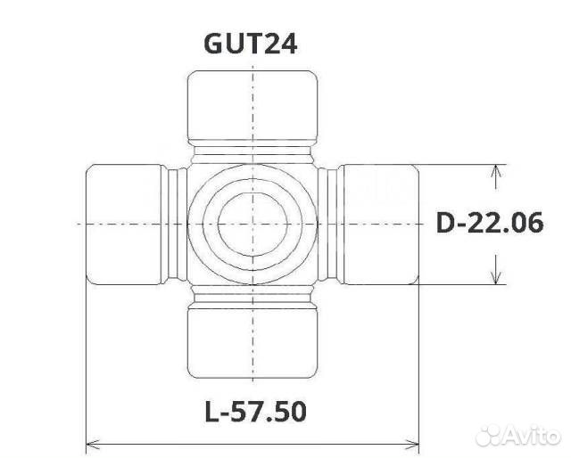 Крестовина кардана GUT-24 22*58 Toyota Subaru