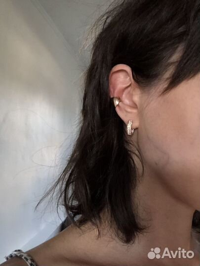 Серьги конго золото