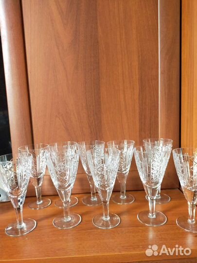 Фужеры хрустальные СССР для вина 10 штук