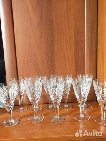 Фужеры хрустальные СССР для вина 10 штук